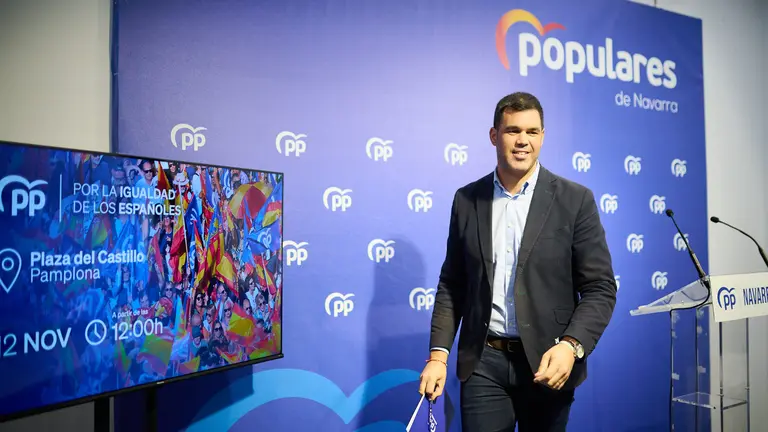 El presidente del PPN, Javier García, explica medidas que el partido va a presentar en Navarra contra la amnistía y 