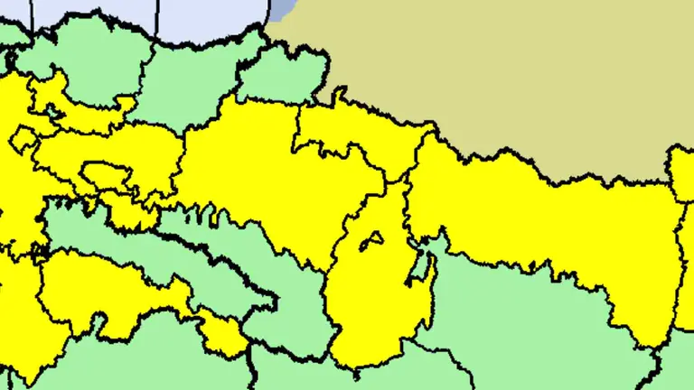 La AEMET mantiene activa una alerta amarilla por nevadas en el centro de Navarra. AEMET NAVARRA