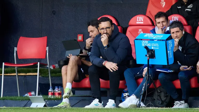 José Bordalás durante el partido entre CA Osasuna y Getafe CF disputado en el estadio de El Sadar en Pamplona. IÑIGO ALZUGARAY