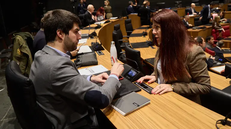 Carlos Guzman y Miren Itxaso Soto Diaz de Cerio Pleno del Parlamento de Navarra. IÑIGO ALZUGARAY