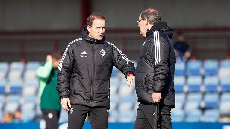 El entrenador Jagoba Arrasate en un entrenamiento en Tajonar. CA Osasuna.