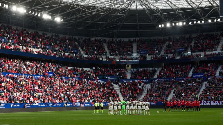 Partido entre CA Osasuna y Real Valladolid CF disputado en el estadio de El Sadar en Pamplona. IÑIGO ALZUGARAY