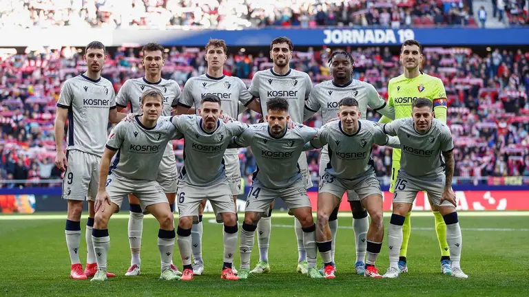El once titular de Vicente Moreno ante el Atlético de Madrid en el estadio Metropolitano. CA Osasuna.