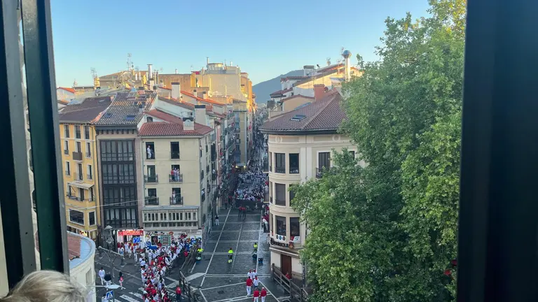 Momentos previos al encierro del 9 de julio de 2025 con toros de Álvaro Núñez. PABLO LASAOSA