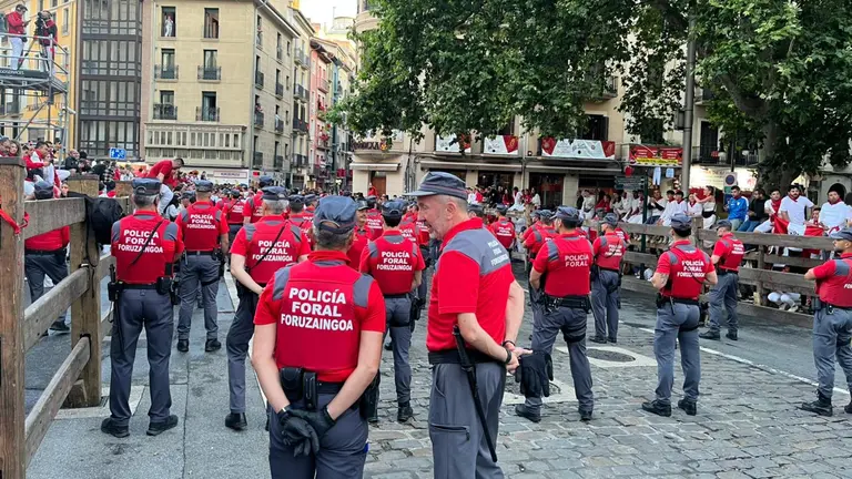 Momentos previos al encierro del 9 de julio de 2025 con toros de Álvaro Núñez. ÍÑIGO ZURBANO
