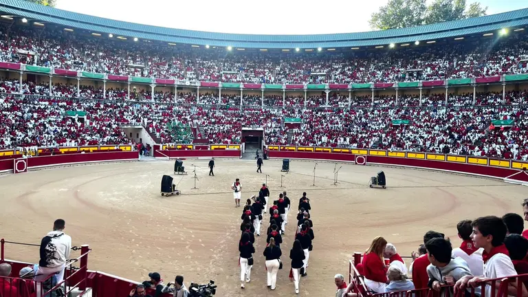 Momentos previos al encierro del 9 de julio de 2025 con toros de Álvaro Núñez. MAITE H. MATEO