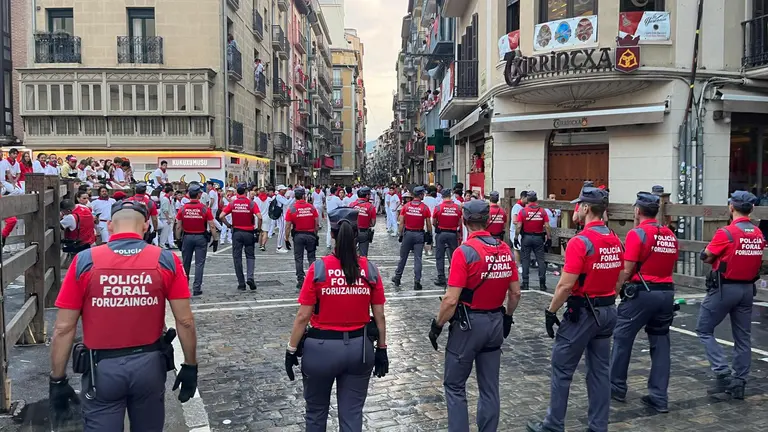 Momentos previos al quinto encierro de San Fermín 2025 del día 11 de julio con toros de Jandilla. PABLO LASAOSA