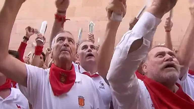 Momentos previos al quinto encierro de San Fermín 2025 del día 11 de julio con toros de Jandilla. RTVE