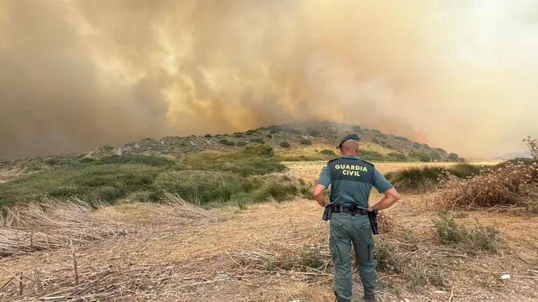 Incendio Forestal que afecta a  Obanos, Muruzábal y Enériz. GUARDIA CIVIL