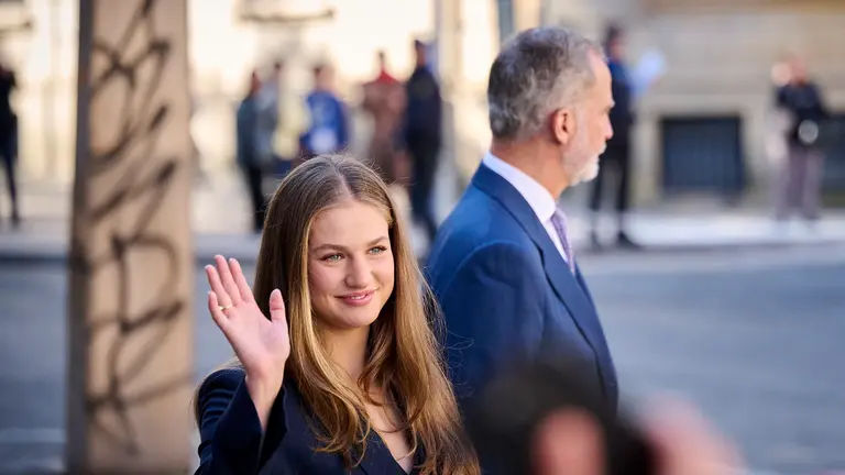 La Princesa Leonor, acompañada de los Reyes Felipe y Letizia, inicia en el Palacio de Navarra una visita a la Comunidad foral que se prolongará durante el viernes y el sábado. 
PABLO LASAOSA