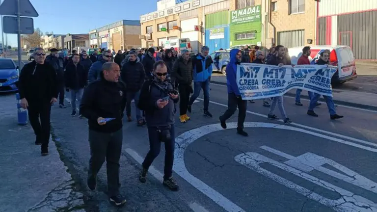 Manifestación en Estella con motivo de la huelga general del 17 de marzo. LAB