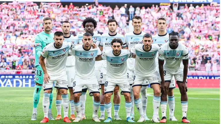 El once titular de los rojillos ante el Atlético de Madrid en el estadio Metropolitano. CA Osasuna.