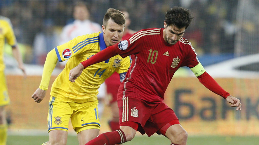 Ucrania-España (0-1) jugado en Kiev. EFE.