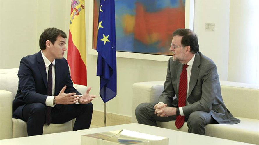 Albert Rivera y Mariano Rajoy en la Moncloa.