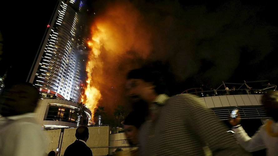 Incendio del rascacielos en Dubai.
