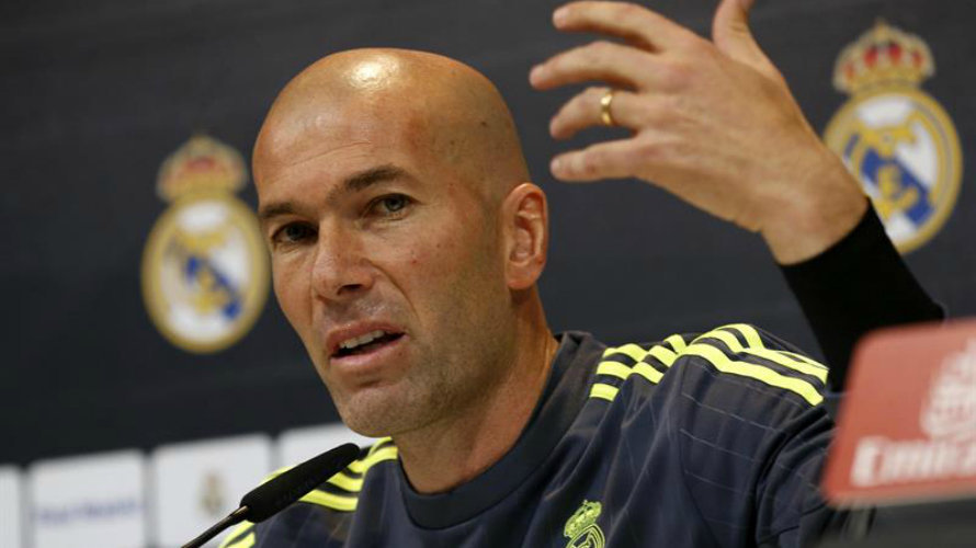 Zidane (Real Madrid) en rueda de prensa. Efe.