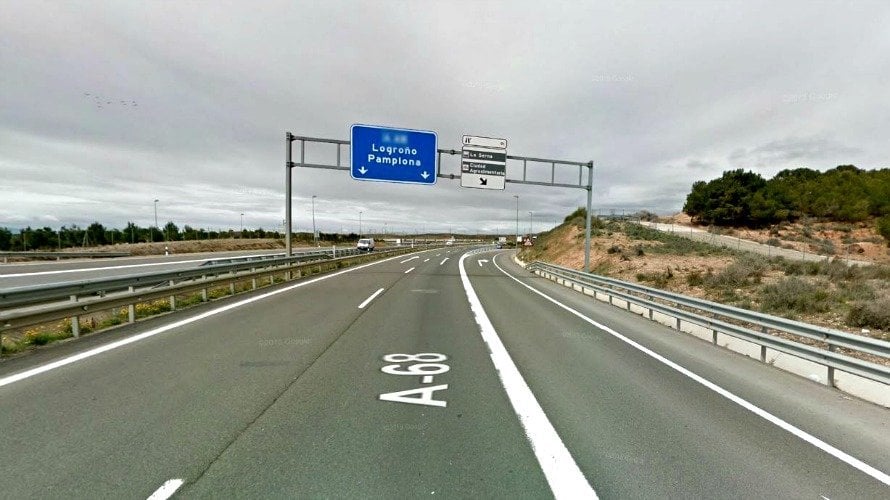 Carretera A-68 Tudela dirección Logroño.