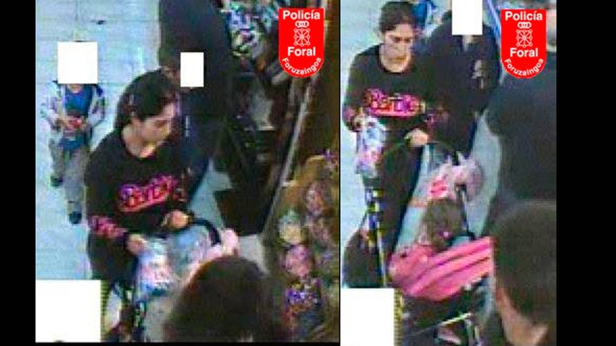 Imágenes publicadas por la Policía foral para identificar a la mujer. TWITTER