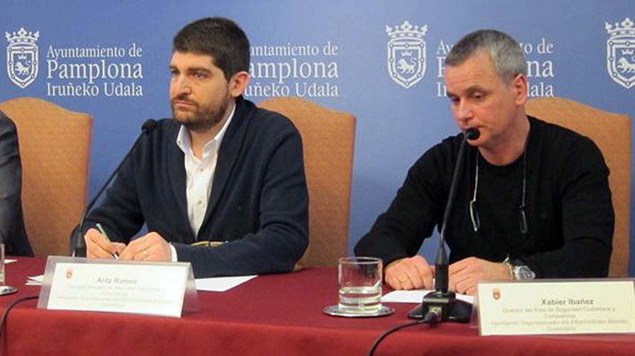 Aritz Romeo y Xabier Ibáñez, responsables de Policía Municipal en Pamplona