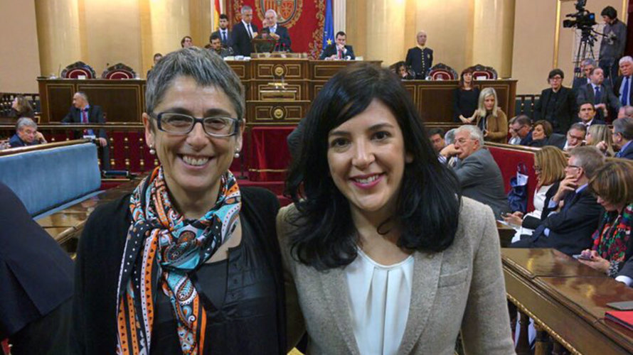 Ana Luján e Idoia Villanueva, senadoras de Cambio Aldaketa y Podemos por Navarra