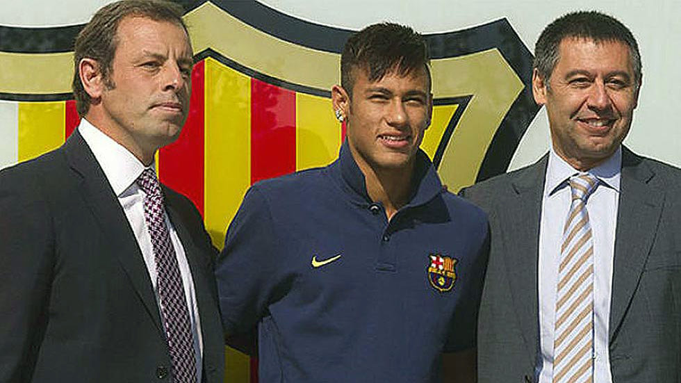Rosell, Neymar y Bartomeu. Efe