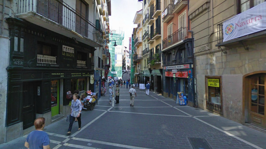 Zona comercial del centro de Pamplona.