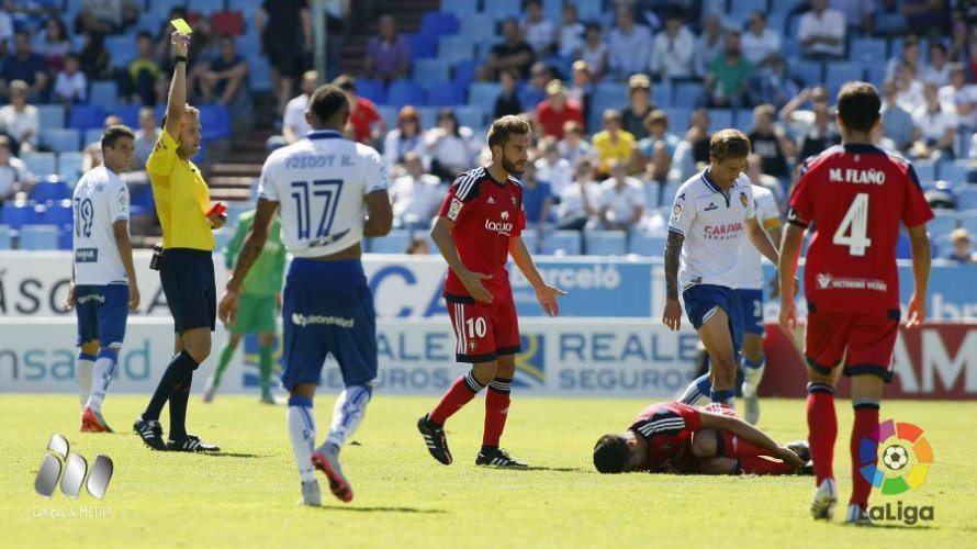 Partido Zaragoza - Osasuna (0-1) en La Romareda.