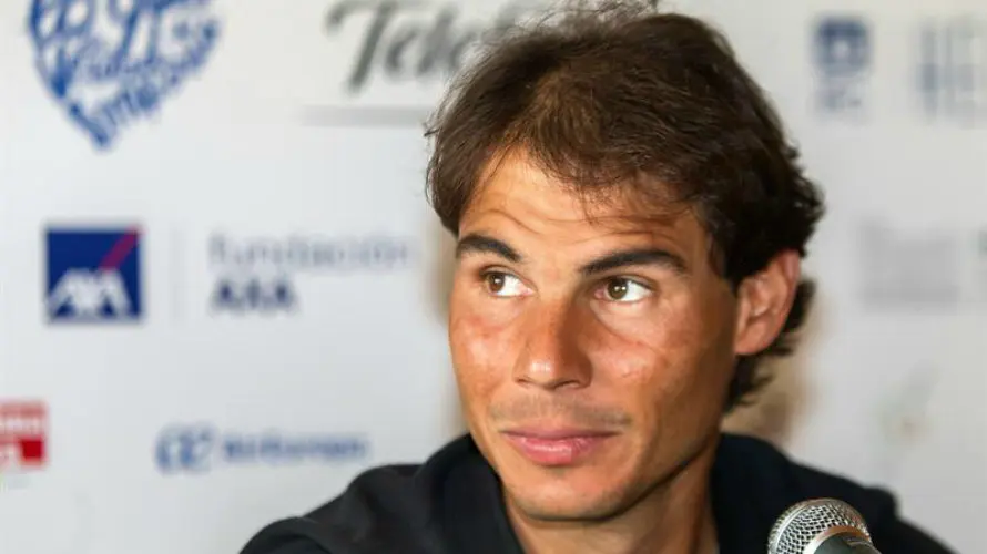 Rafa Nadal en rueda de prensa. Efe.