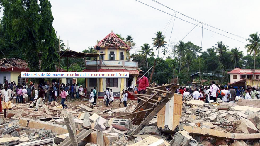 Más de 100 muertos en un incendio en un templo de la India