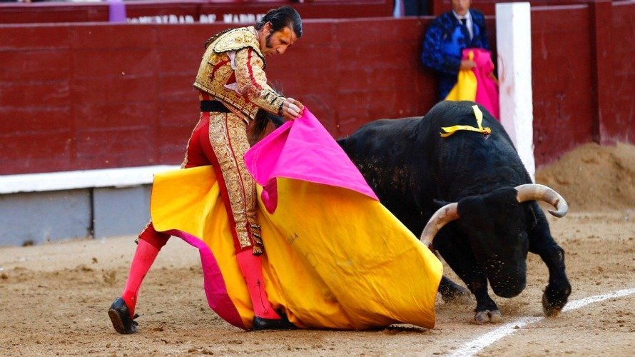 El diestro Juan José Padilla durante la faena a su segundo toro en la vigésimo primera de la feria de San Isidro. EFE. J.P. GANDUL
