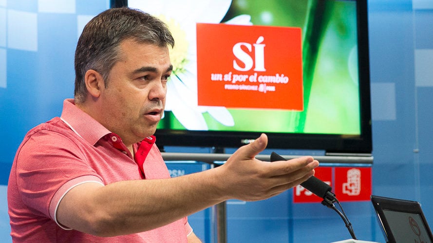Santos Cerdán del PSN-PSOE presenta la campaña electoral. PABLO LASAOSA
