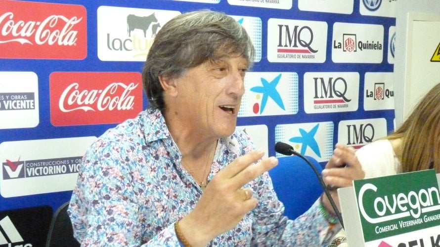 Martín Monreal en la sala de prensa de Tajonar.