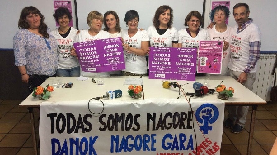 La Asociación Andrea y el Colectivo Lunes Lilas han presentado este miércoles 22 de junio la campaña Todas somos Nagore. Ni una menos. No es NO.