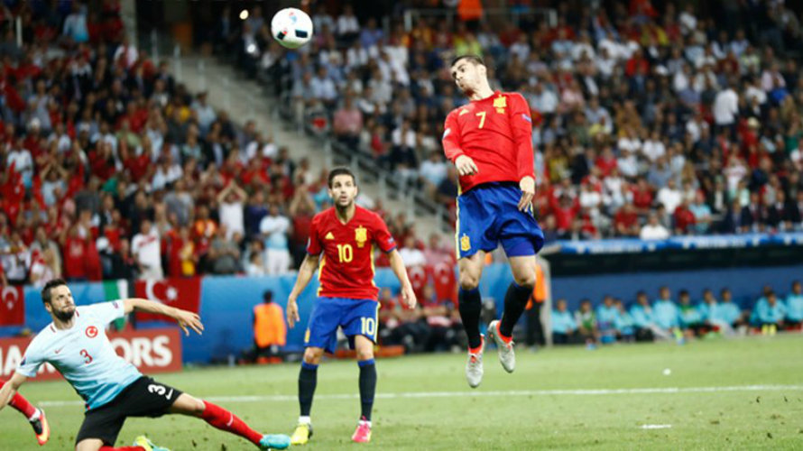 Un gol de Morata en la Eurocopa de Francia. Twitter selección española.