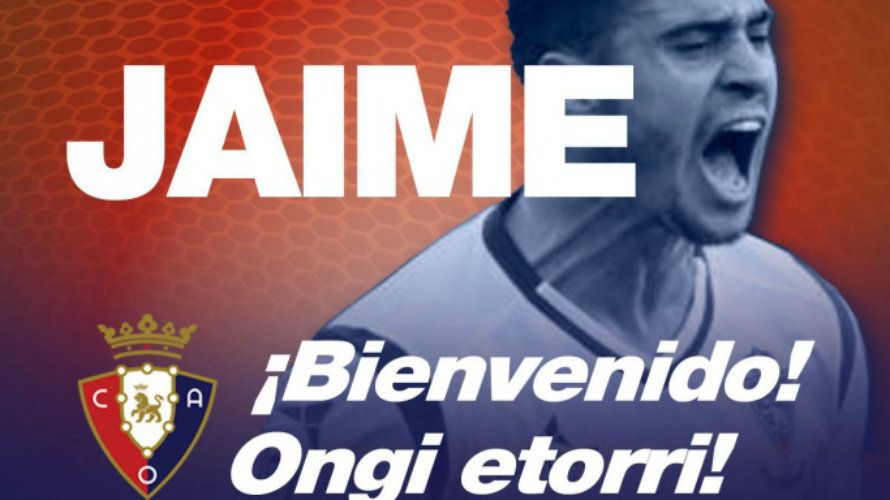 Imagen de Jaime en la web oficial de Osasuna.