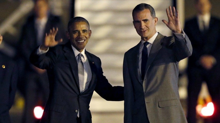 Barack Obama y el rey Felipe VI, en la llegada del presidente de los EE.UU. EFE