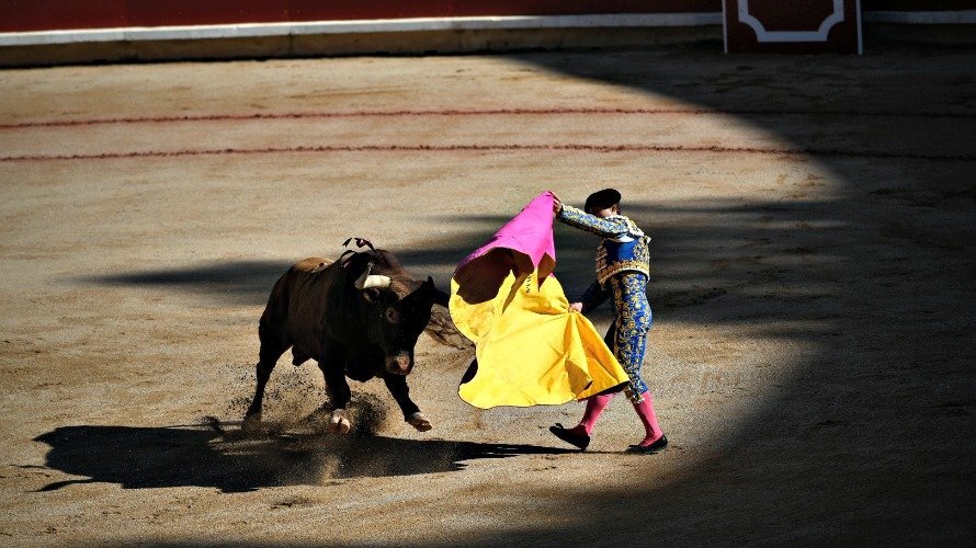 Rafaelillo en su primero de tarde de la octava corrida de la Feria del Toro de Pamplona. PABLO LASAOSA