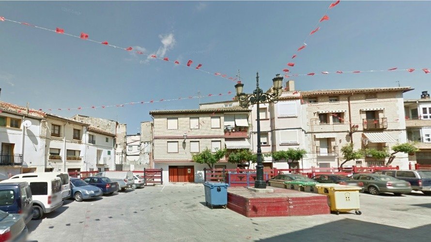 Vista de la plaza Marqués de Villena de Marcilla.