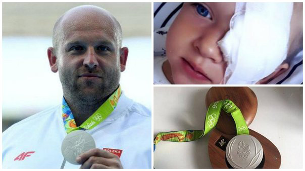 El atleta polaco Piotr Malachowski ha subastado su medalla de plata para salvar a un niño de dos años que padece cáncer de ojo
