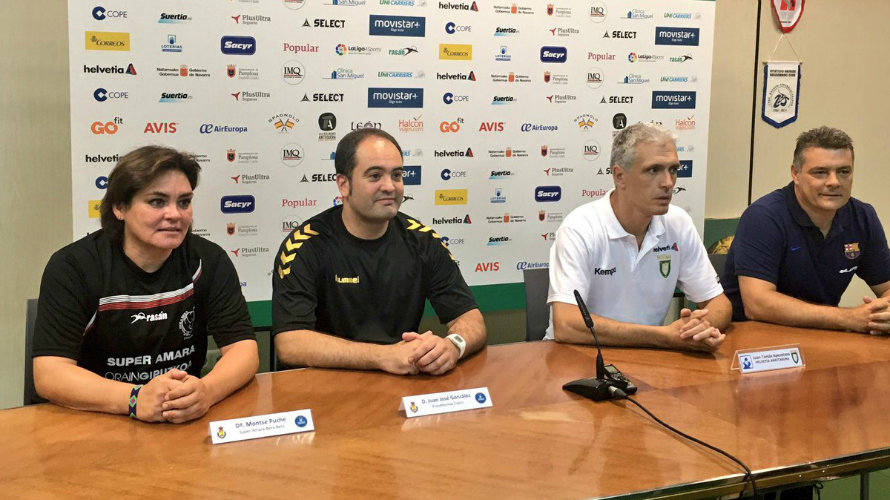 Los cuatro entrenadores de la Supercopa 2016 en Pamplona. Twitter.