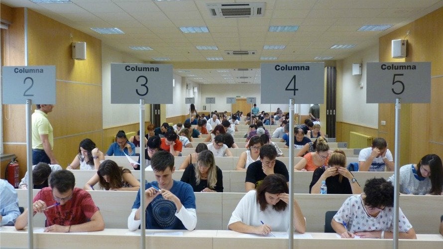 Una sesión de los exámenes de septiembre de 2016 en Pamplona.