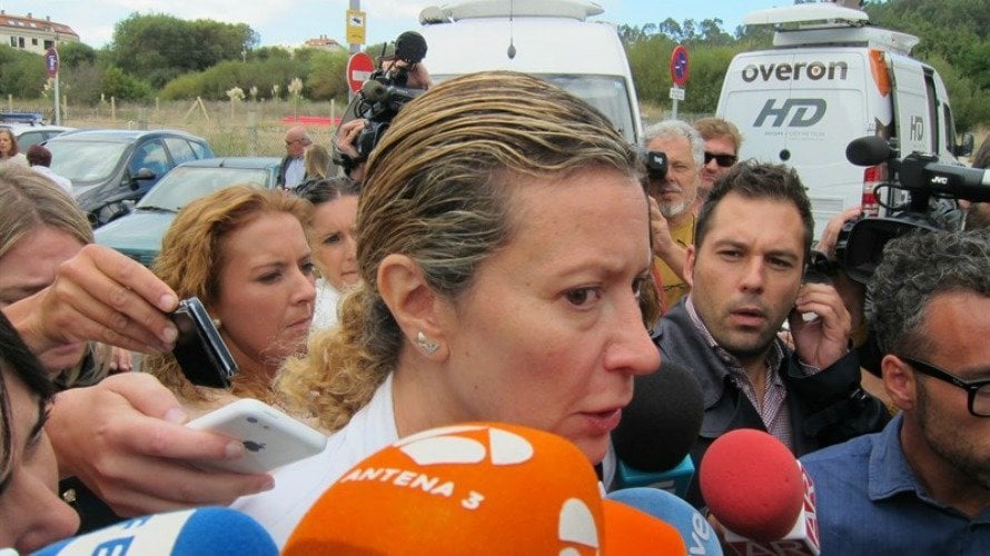 Diana López-Pinel, la madre de la joven desaparecida, Diana Quer, hace un llamamiento ante los medios. EP