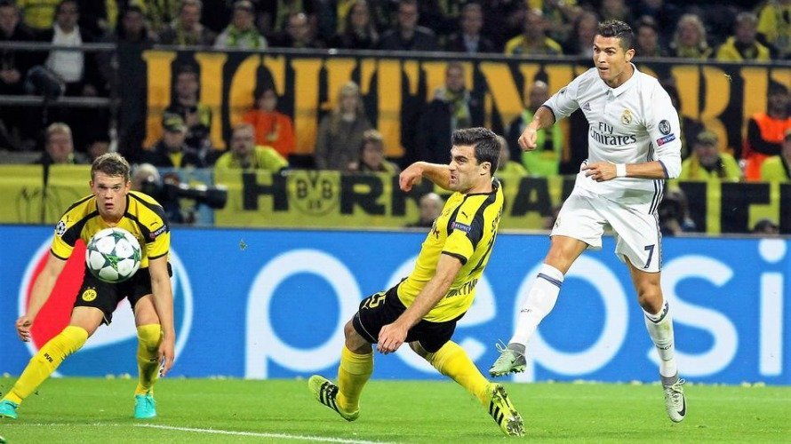 El gol de Cristiano Ronaldo al Dortmund. EFE