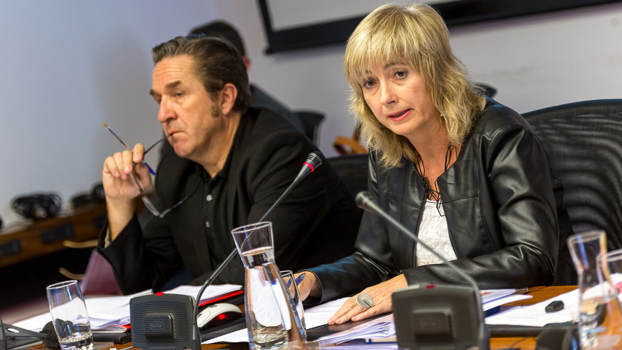 La Consejera de Relaciones Ciudadanas e Institucionales, Ana Ollo, informa en comisión parlamentaria sobre las gestiones realizadas para la difusión de EITB en Navarra. IÑIG (3)