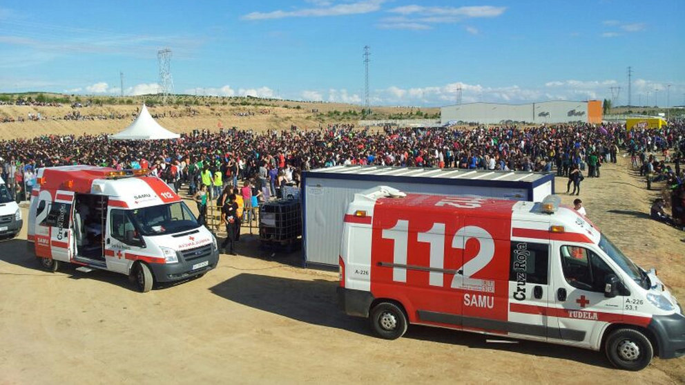 Cruz Roja atiende el dispositivo sanitario durante una de las ediciones del Nafarroa Oinez