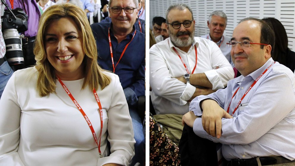 Susana Díaz y Miquel Iceta han mostrado posturas contrapuestas en el Comité Federal del PSOE. EFE