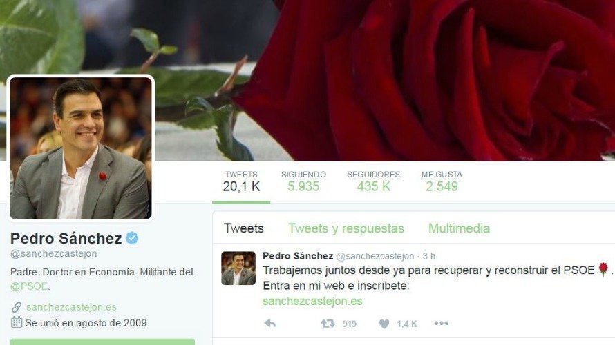 Captura del Twitter de Pedro Sánchez. TWITTER