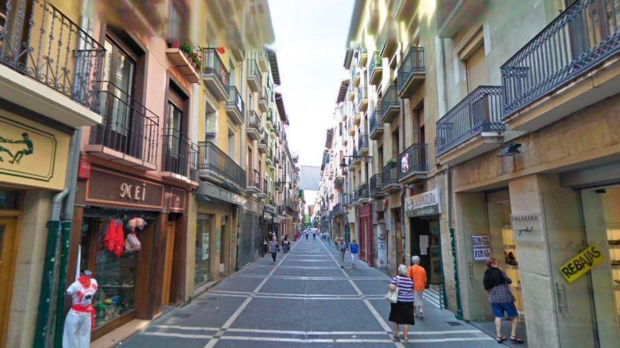 Comercios en la calle Mayor de Pamplona