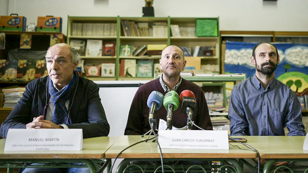 Manuel Martín, Juan Carlos Turumbay y Alfonso Landa durante la comparecencia sobre el PAI. PABLO LASAOSA (3)