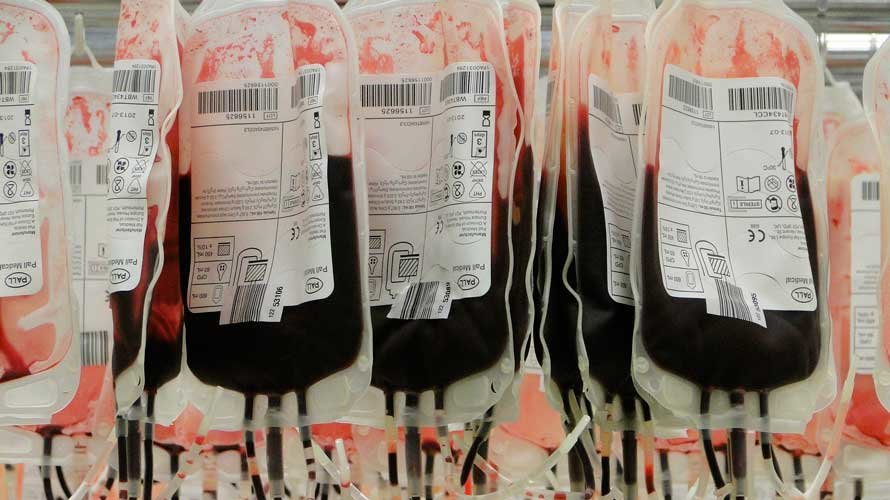 Varias bolsas de sangre para realizar trasfusiones. ARCHIVO